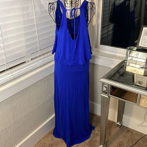 Rolla Coster royal blue ruffle layered top maxi dress.| size M - Picture 4 of 8